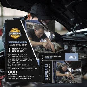 Mechanisches Foto Auto Mechanik und Reparatur Werb Flyer