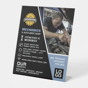 Mechanisches Foto Auto Mechanik und Reparatur Werb Sockelschild