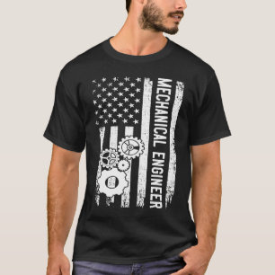Mechanisches Ingenieur, amerikanisches Flag Mechan T-Shirt
