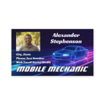 Mechanisches mobiles Auto Reparatur Foto Lila Neon