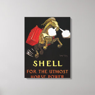 Mechanisches Pferd mit Shell Oil Leinwanddruck