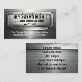 Mechanisches Schweißen von Auto für die Reparatur  Visitenkarte