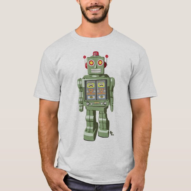 Mechanisches Spielzeug-Roboter-Shirt-Silber T-Shirt (Vorderseite)