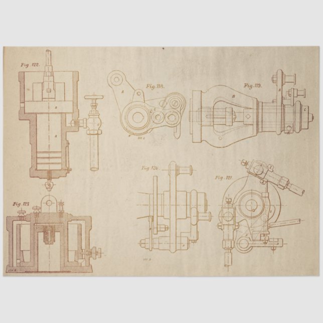 Mechanisches Steampunkdesign Serie #2 Seidenpapier (Vorderseite)