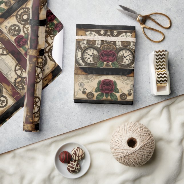 Mechanisches Steampunkpapier Geschenkpapier (Kunsthandwerk)