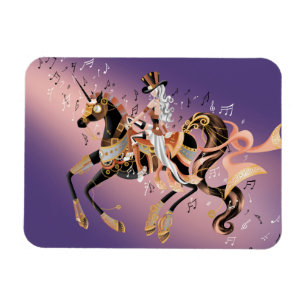 Mechanisches Steampunkpferd & Lady Flexible Magnet