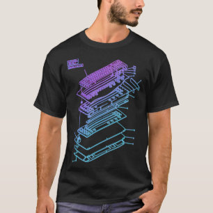 Mechanisches Tastaturpatent Zeichnend Grafikdesign T-Shirt