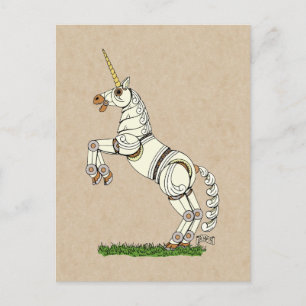 Mechanisches Unicorn Postkarte