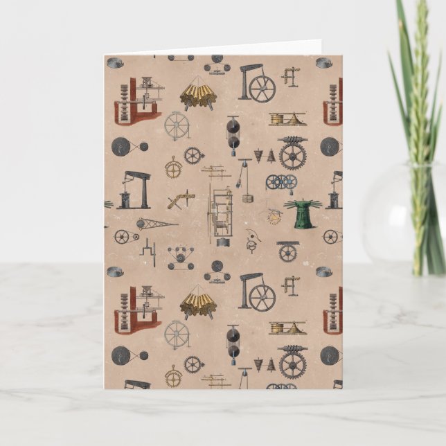 Mechanisches wissenschaftliches Muster für antikes Karte (Vorderseite)