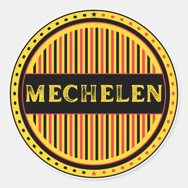 Mechelen City Pride Emblem – Belgian Identity Runder Aufkleber (Vorderseite)
