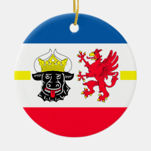 Mecklenburg-Vorpommern Flagge Keramik Ornament