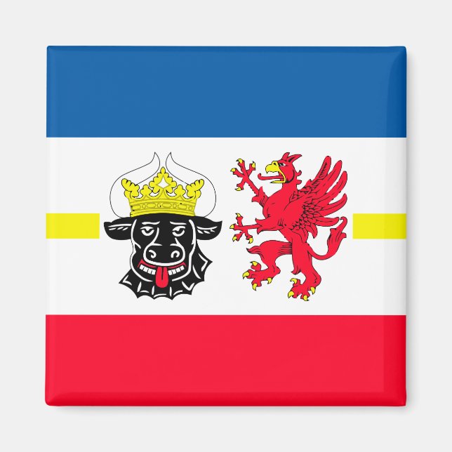 Mecklenburg-Vorpommern Flagge Magnet (Vorne)