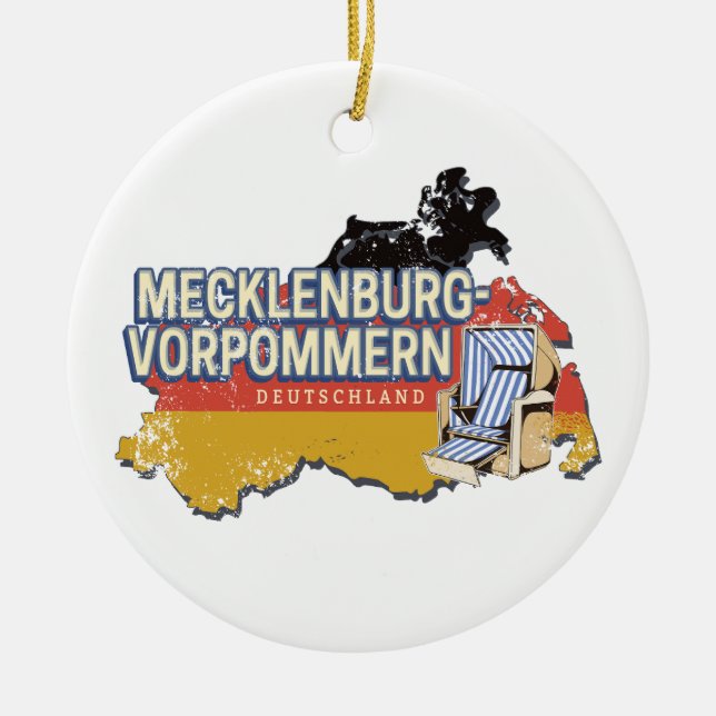 Mecklenburg-Western Pommern Vinateg Karte Deutschl Keramik Ornament (Vorne)