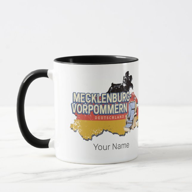 Mecklenburg-Western Pommern Vinateg Karte Deutschl Tasse (Links)