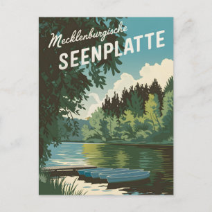 Mecklenburgische Seenplatte Deutschland Vintag Postkarte