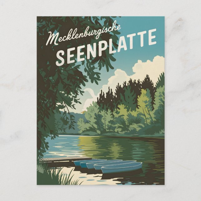Mecklenburgische Seenplatte Deutschland Vintag Postkarte (Vorderseite)