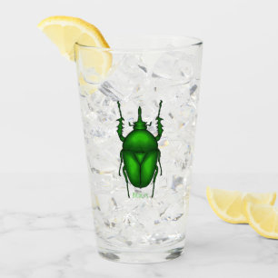 Mecynorhina torquata bug cartoon illustration glas
