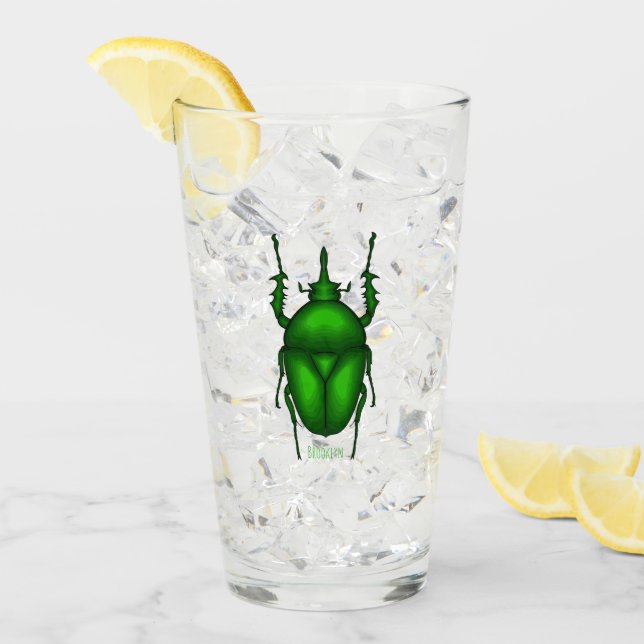 Mecynorhina torquata bug cartoon illustration  glas (Vorderseite Ice)