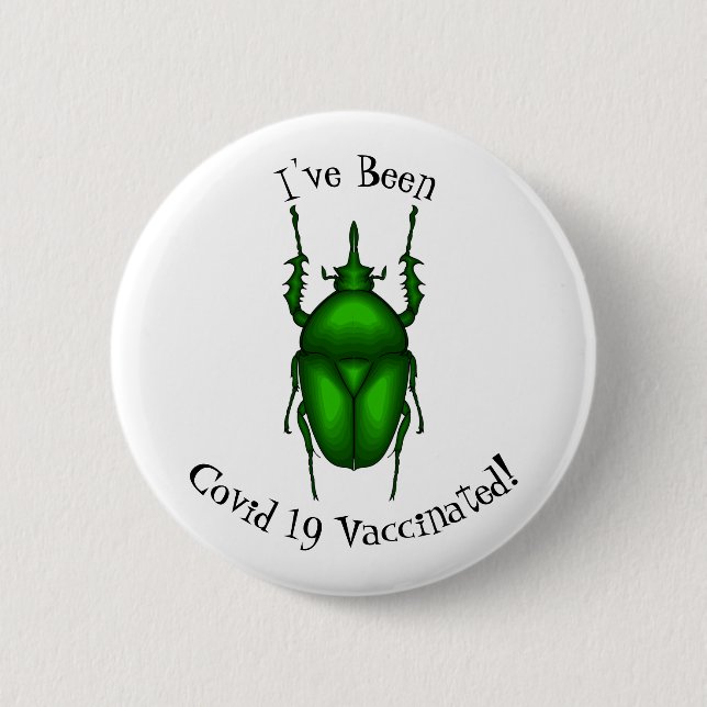 Mecynorhina torquata bug Cartoon zur Darstellung Button (Vorderseite)