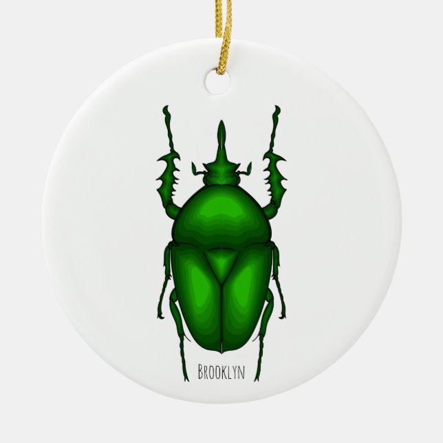 Mecynorhina torquata bug Cartoon zur Darstellung Keramik Ornament (Vorne)