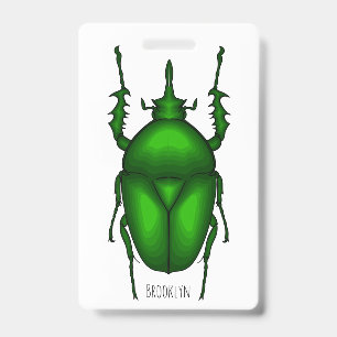 Mecynorhina torquata Käfer Cartoon-Illustration Ausweis