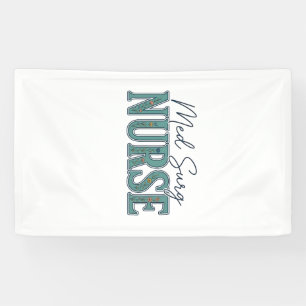 Med Chir Krankenschwester Florales Vintage Gravurd Banner