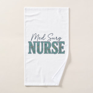 Med Chir Krankenschwester Florales Vintage-Gravurd Handtuch