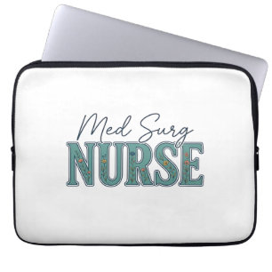 Med Chir Krankenschwester Florales Vintage-Gravurd Laptopschutzhülle
