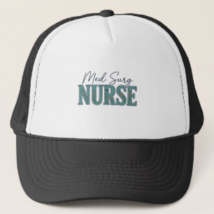 Med Chir Krankenschwester Florales Vintage-Gravurd Truckerkappe