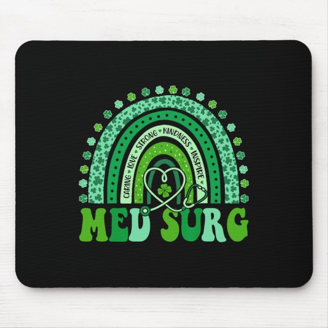 Med Chir Regenbogen Leopard St Patricks Day Kranke Mousepad (Vorne)