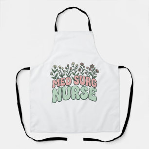 Med-Chirurg-Krankenschwester Floral Vintage Vektor Schürze