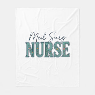Med-Chirurg-Krankenschwester Florales Vintage-Grav Fleecedecke