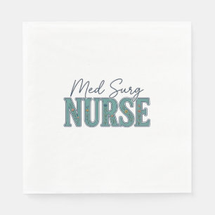 Med-Chirurg-Krankenschwester Florales Vintage-Grav Serviette