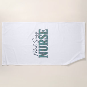 Med-Chirurg-Krankenschwester Florales Vintage-Grav Strandtuch