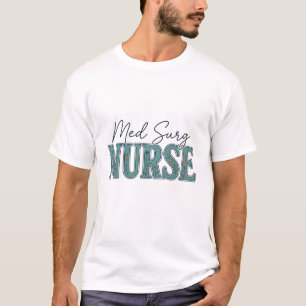 Med-Chirurg-Krankenschwester Florales Vintage-Grav T-Shirt