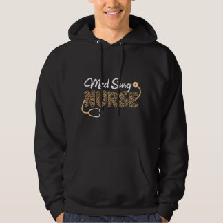 Med Chirurg Krankenschwester Leopardendruck Stetho Hoodie