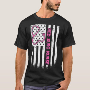 Med-Chirurg-Schwester Amerikanisch USA Stethoskop T-Shirt