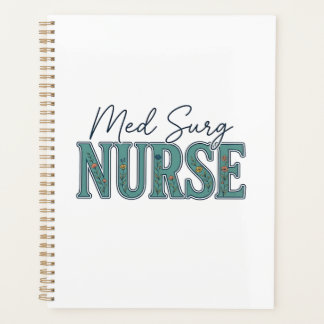 Med-Chirurgie-Krankenschwester Florales Vintage-Gr Planer