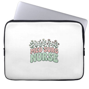 Med-Chirurgie-Krankenschwester Florales Vintage-Ve Laptopschutzhülle