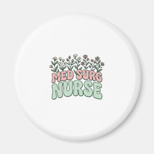 Med-Chirurgie-Krankenschwester Florales Vintage-Ve Magnet