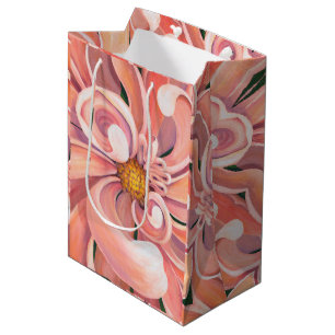 Med Gift Bag Peachy Dahlia Mittlere Geschenktüte
