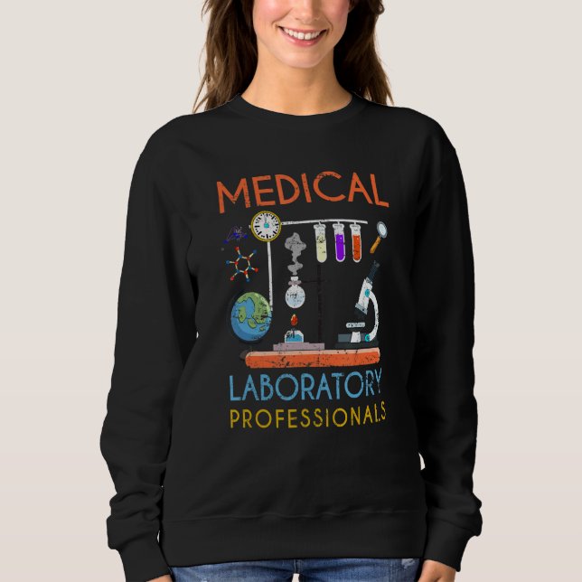 Med Labrador Science Microscope Medical Laboratory Sweatshirt (Vorderseite)