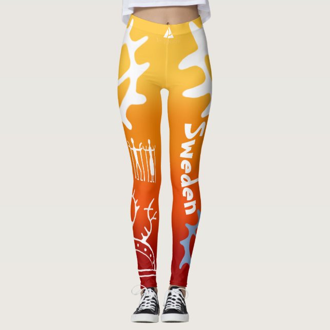 Med samiska tecken och text populära! leggings (Vorderseite)