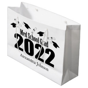 Med School Grad 2022 Abschluss Gift Bag (schwarz) Große Geschenktüte