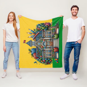 Med Size School House Strick Bilder Fleecedecke