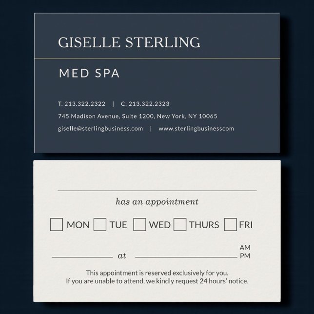 Med Spa Office Appointment Reminder Visitenkarte (Von Creator hochgeladen)