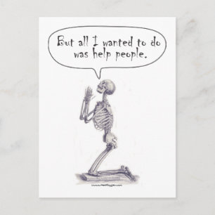 Med Student Skeleton Gebet Postkarte