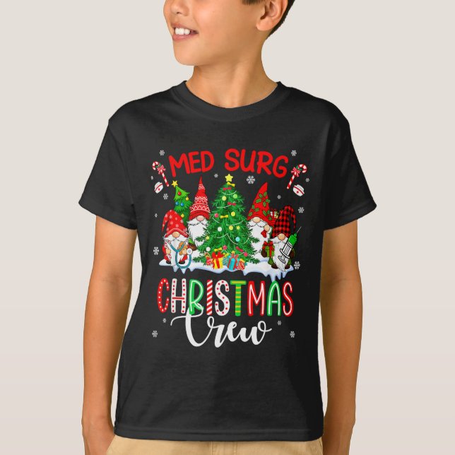 Med Surg Christmas Crew Group Gnomes Decorating Xm T-Shirt (Vorderseite)