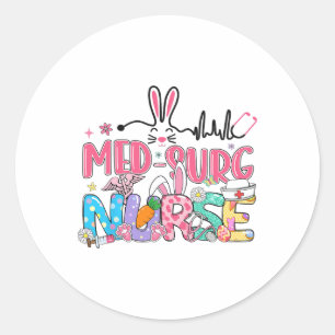 Med Surg Krankenschwester Osterhase Medizinische C Runder Aufkleber