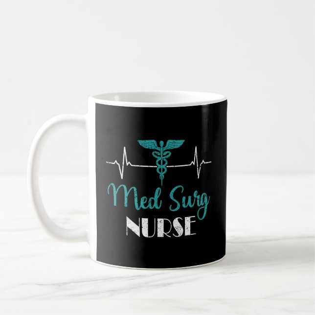 Med Surg Nurse Ekg Hebeat Medizinische chirurgisch Kaffeetasse (Links)